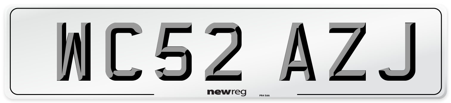 WC52 AZJ Number Plate from New Reg